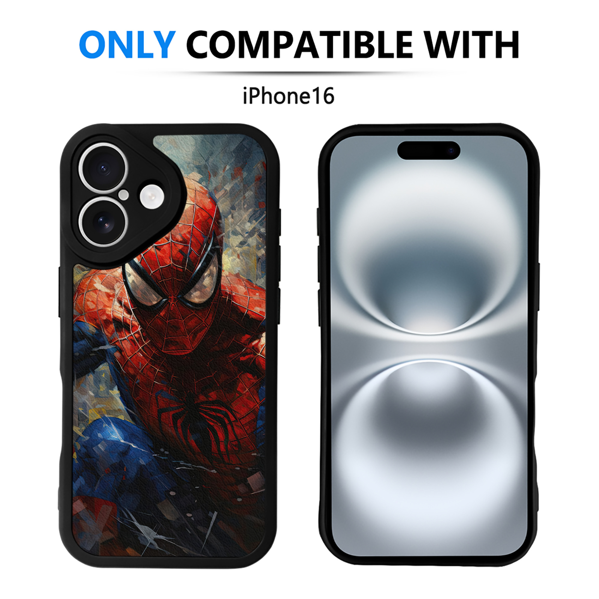 Spider Man スパイダーマン 【iPhone 16シリーズ対応】シリコンスマホケース（レザー調） 材質：シリコン